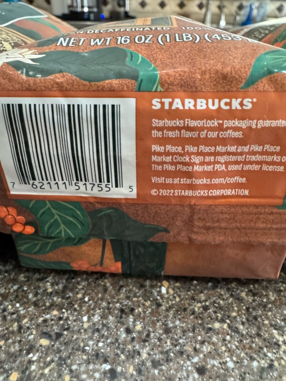 NEW (3) 1lbs STARBUCKS DECAF CBLEND MEDIUM ROAST DECAFFINATED WHOLE BEANS - Picture 3 of 9